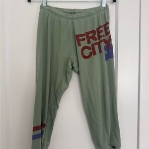 Free City Olive Green Graphic Sweatpants